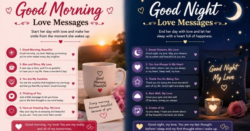 Good Morning & Good Night Love Messages